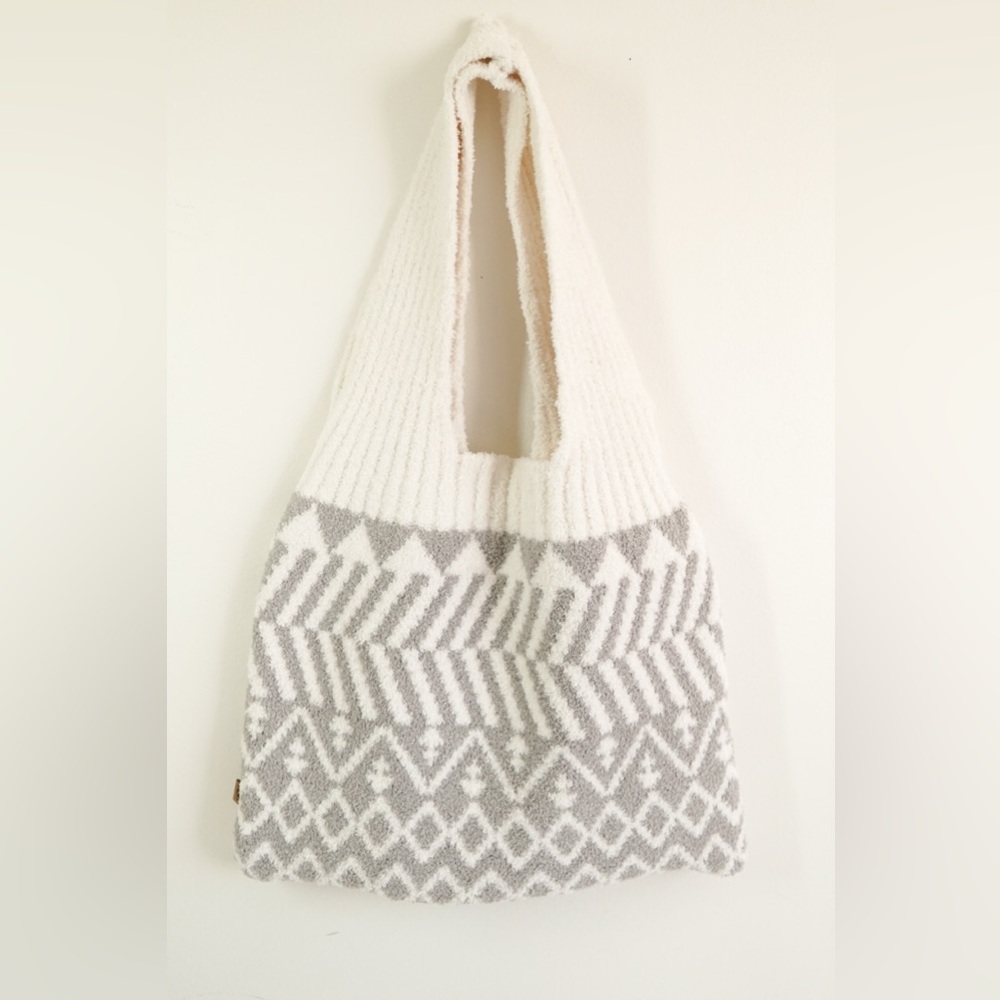 Stylish Gray and White Patterned Tote Bag